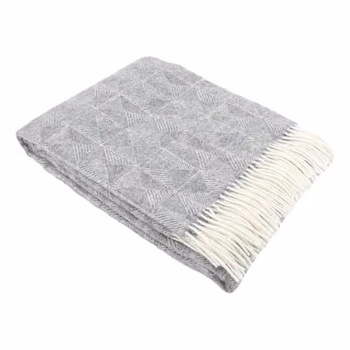 Simply Sheepskin Grey Jacquard Woven Wool Blanket, W/D/H: 140 x 200 cm – 1