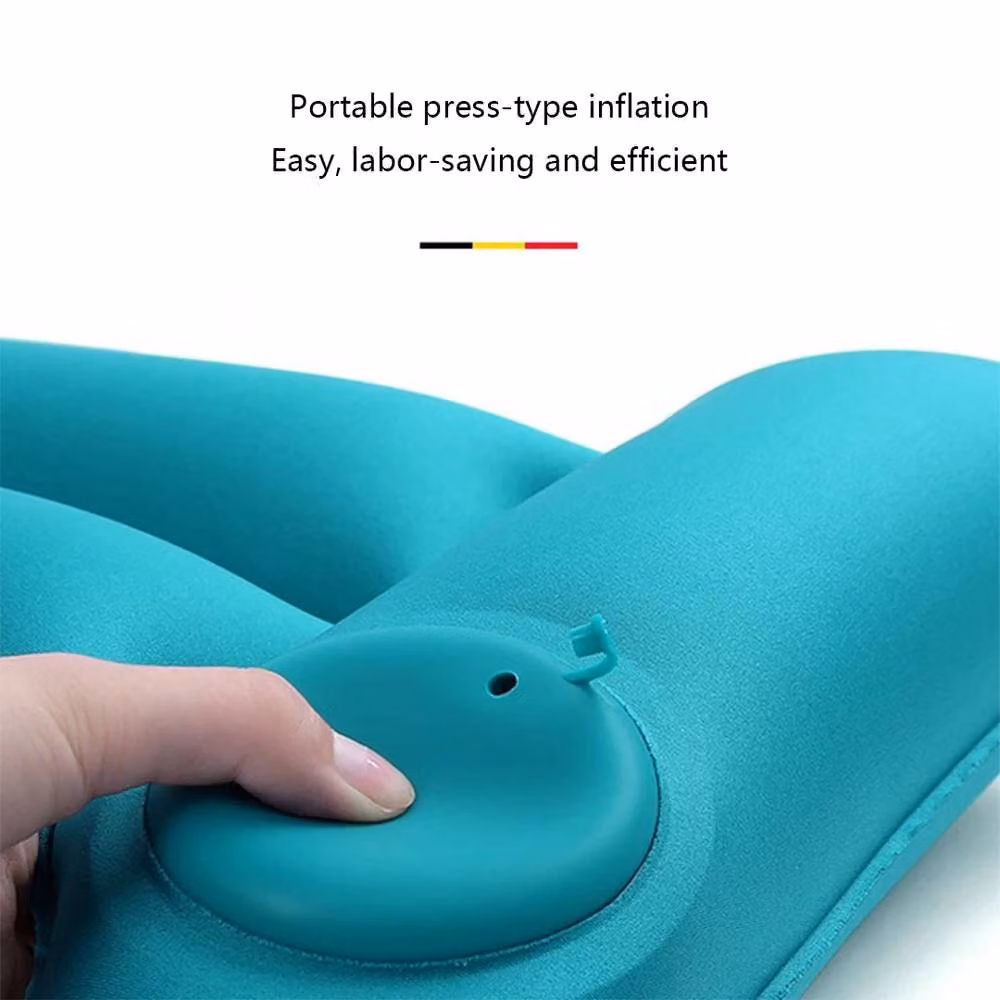 Quipulse Contoured H-Shaped Manual Press Inflatable Lumbar Cushion in Blue – 4