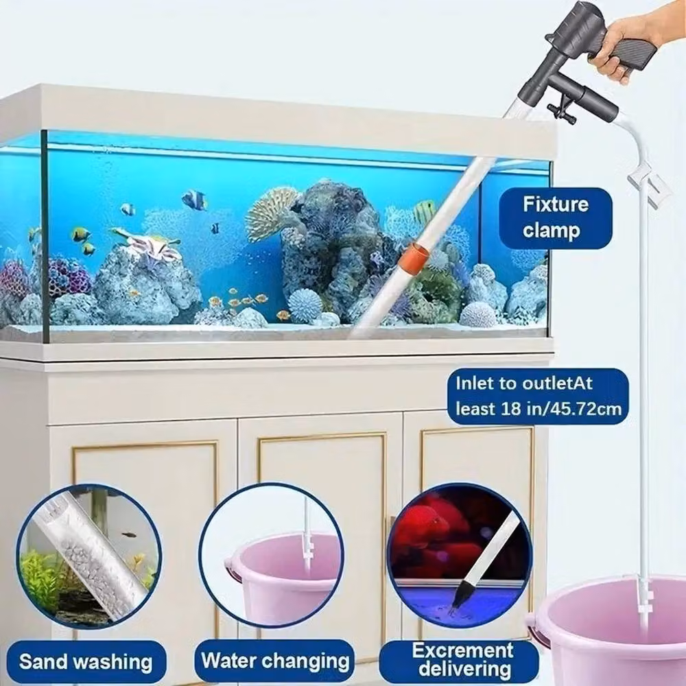 Nordara Aquarium Cleaner Kit Vacuum Pump and Gravel Siphon in White – 2