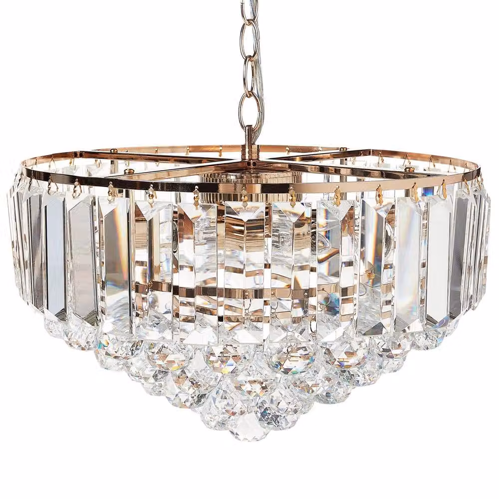 Wyld and Coco Gold and Brass Crystal Chandelier Pendant Lamp, Diameter: 49 cm – 2