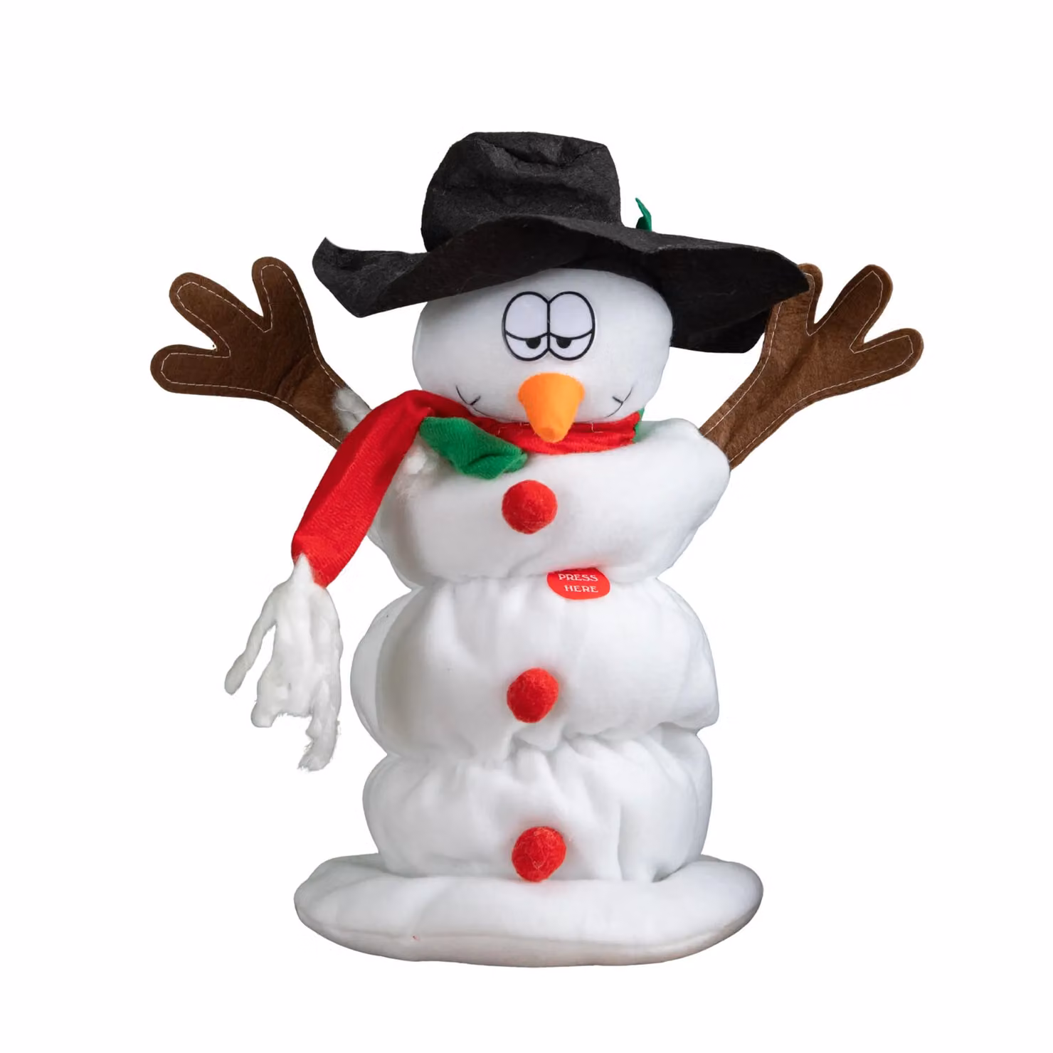 Samuel Alexander 35cm Singing and Dancing Animated Sherbert Snowman Christmas Tabletop Decoration in White, Red and Black – 6