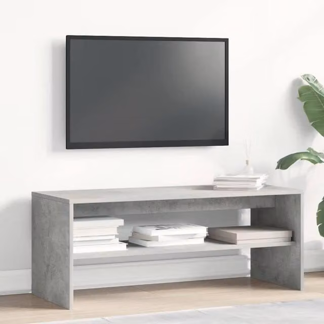 Berkfield Home TV Cabinet in Concrete Grey, W/D/H: 100 x 40 x 40 cm – 1