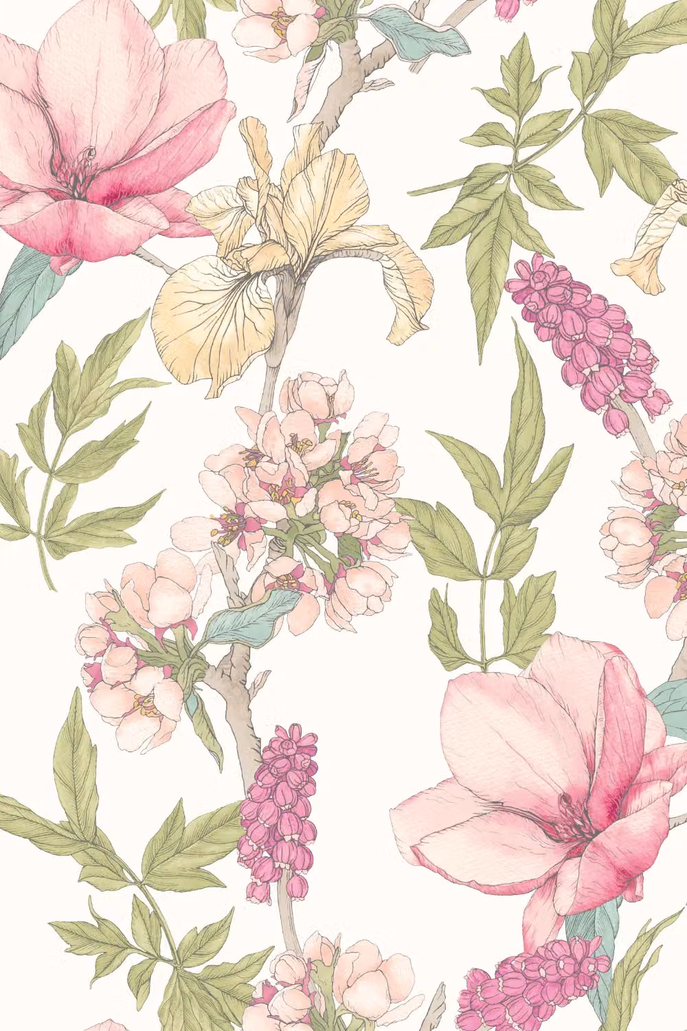 Hoopla Walls Orchid Bloom Matt Wallpaper in Light Pink – 2
