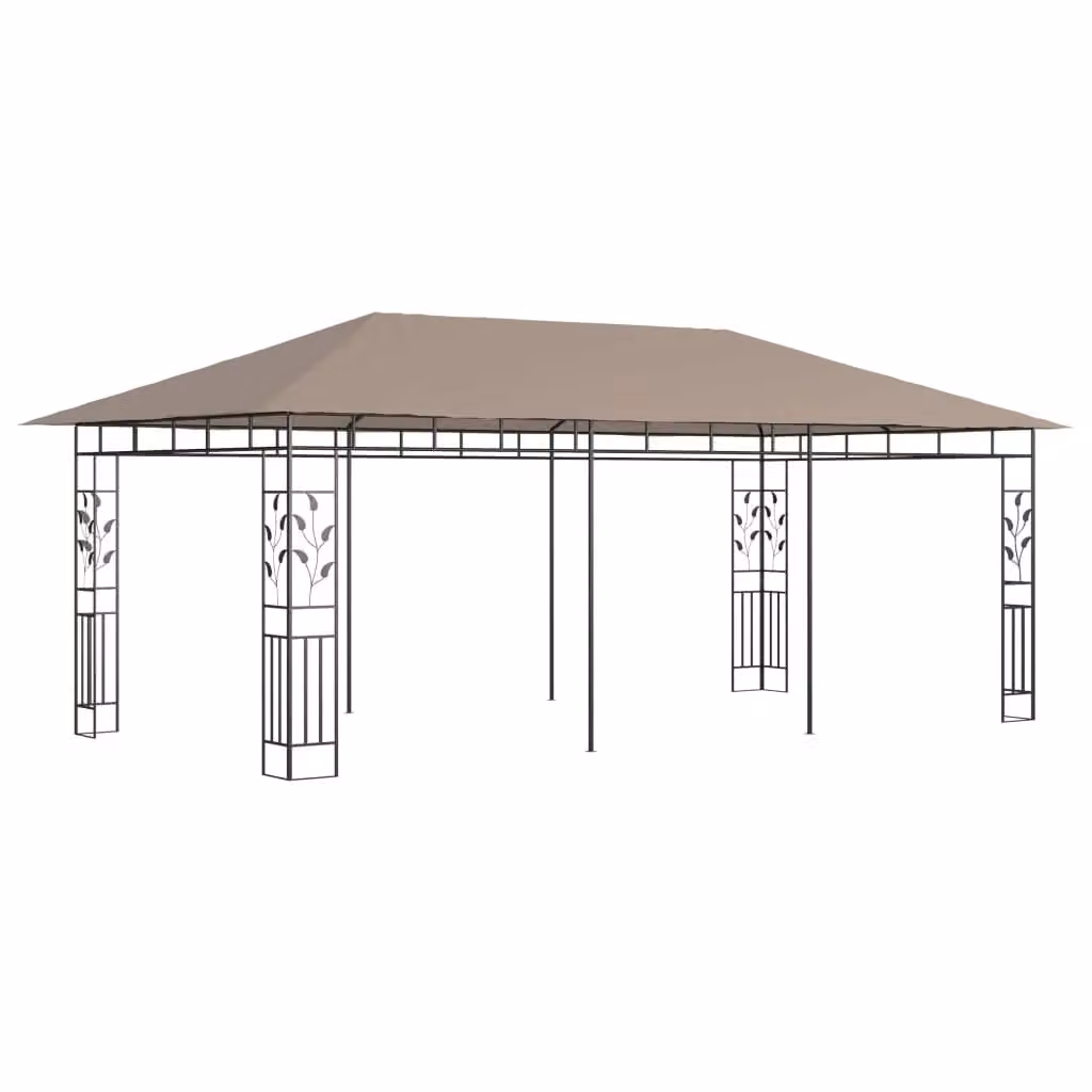 Berkfield Home Gazebo with Mosquito Net, Beige, W: 6 m, D: 3 m, H: 2.73 m – 2