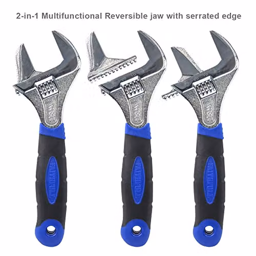 Faithfull Wide Mouth Adjustable Wrench Spanner, Silver, 200mm with 46mm Capacity – 2