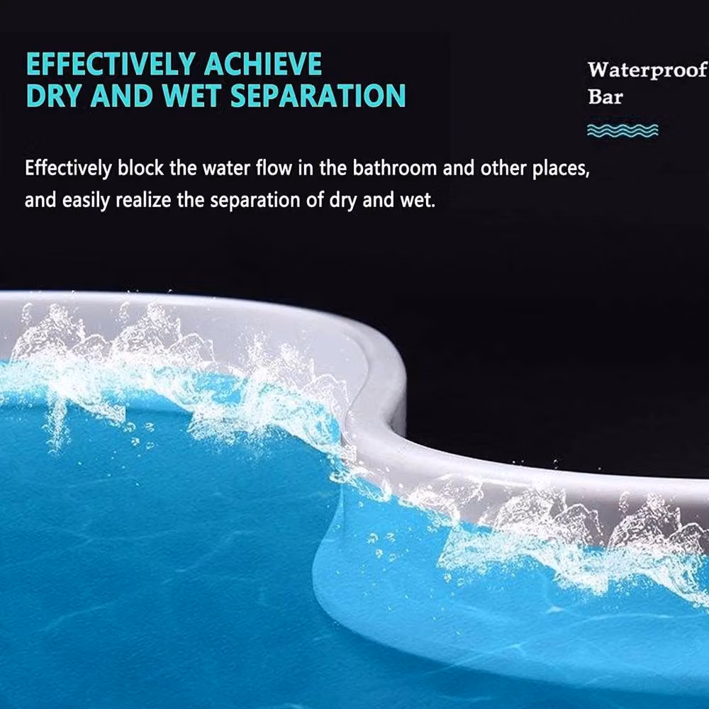 NESTLUNE White Silicone Flexible Bathroom Shower Water Stopper Seal Strip – 4