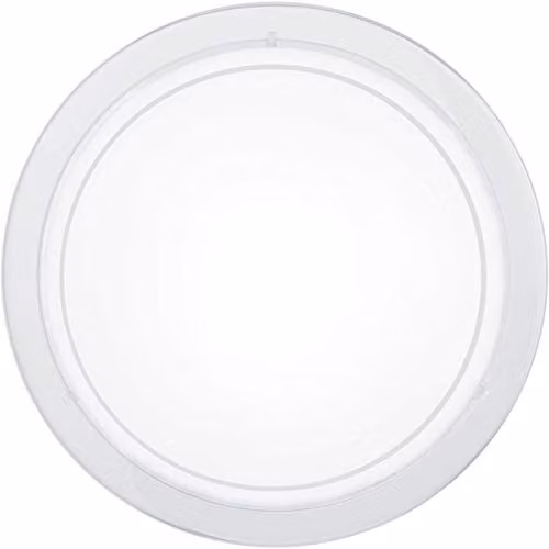 Loops Modern Wall and Ceiling Light in White with Transparent Glass Shade, E27 Bulb Compatible