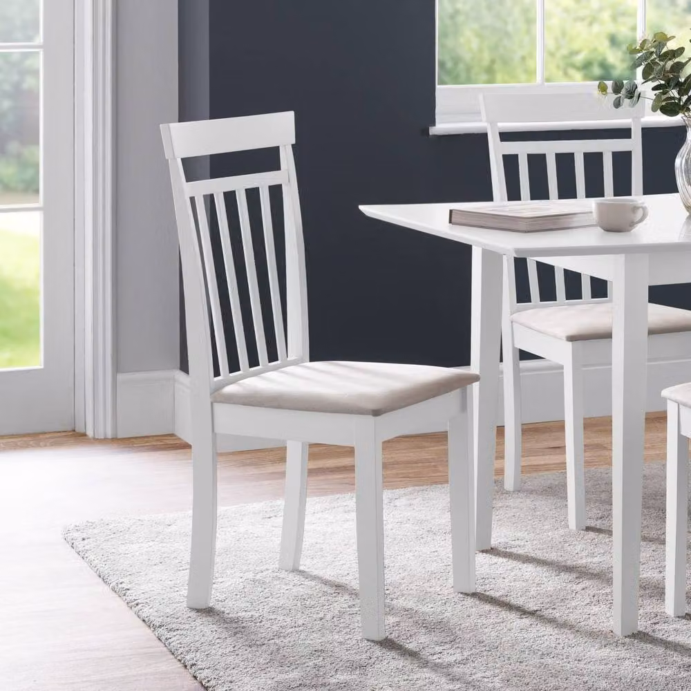 Cheshire Riverton Elegant White Fabric Dining Chairs - Set of 2 – 2