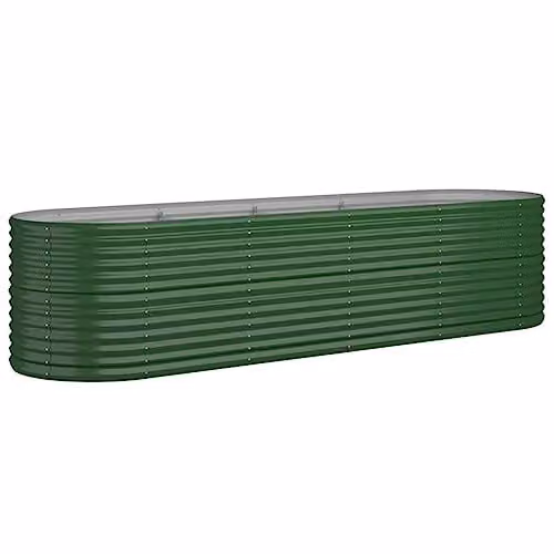 vidaXL Modern Green Metal Garden Planter, W: 296 cm, D: 80 cm, H: 68 cm