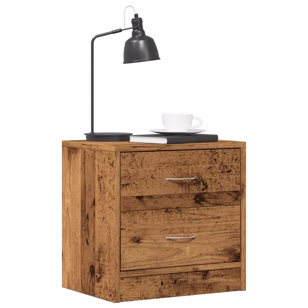 Berkfield Home Set of 2 Bedside Cabinets in Old Wood Brown, W/D/H: 40 x 30 x 40 cm – 2