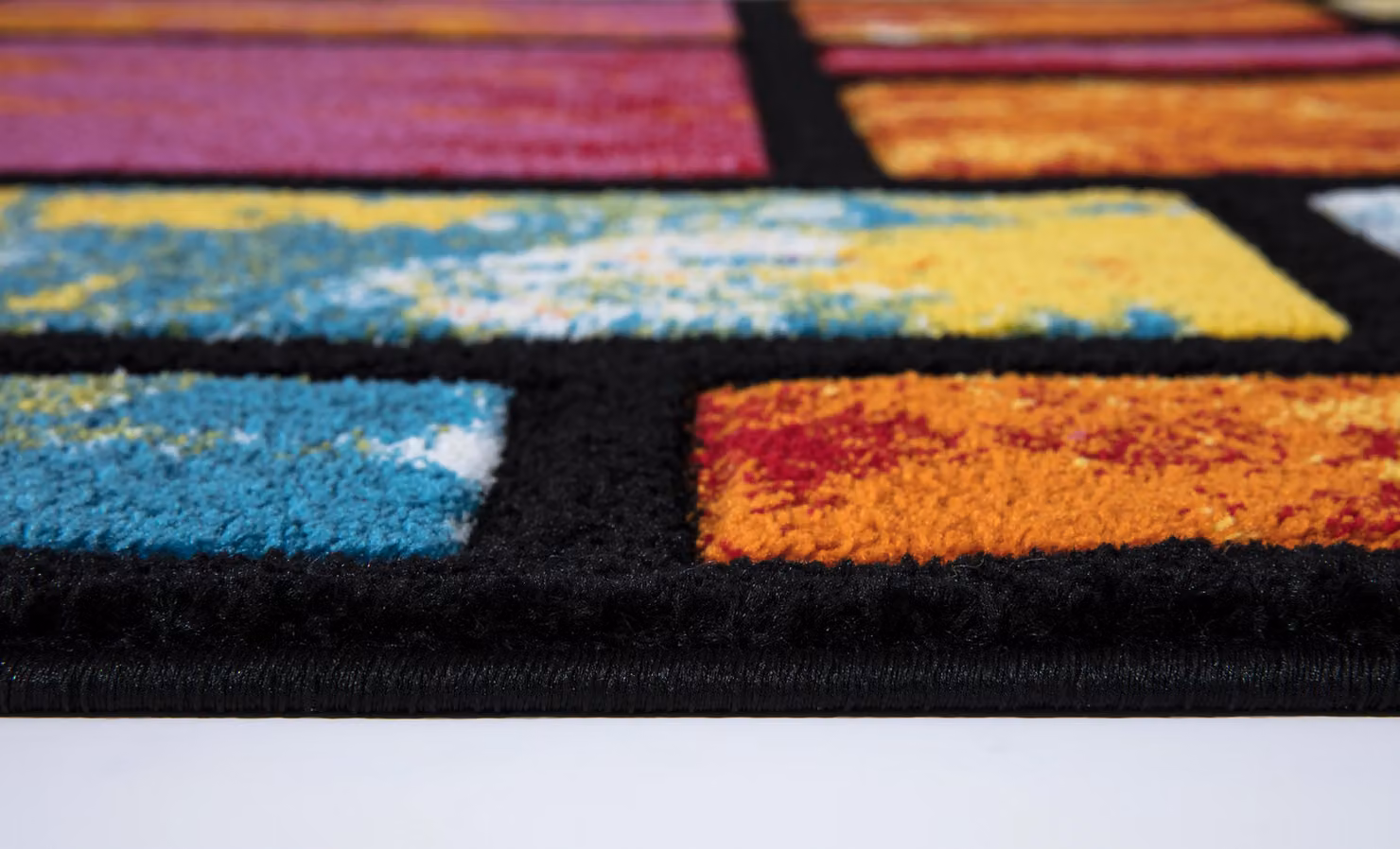 Smart Living Modern Hand Carved Abstract Area Rug, Multicolour Red, W: 60 cm, L: 110 cm – 4