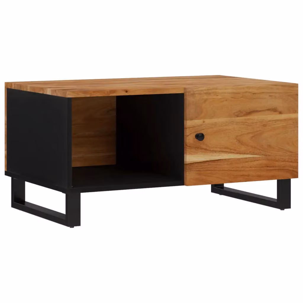 Berkfield Home Brown Acacia and Engineered Wood Coffee Table W: 80 cm, D: 50 cm, H: 40 cm – 2