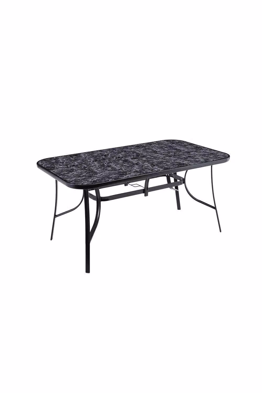 Garden Sanctuary Black Tempered Glass Marble Outdoor Garden Table – 2