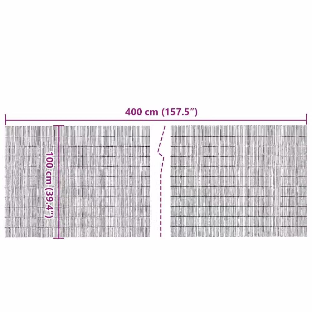 Berkfield Woven Reed Garden Fence Mat in Brown, W: 400 cm, H: 100 cm – 4