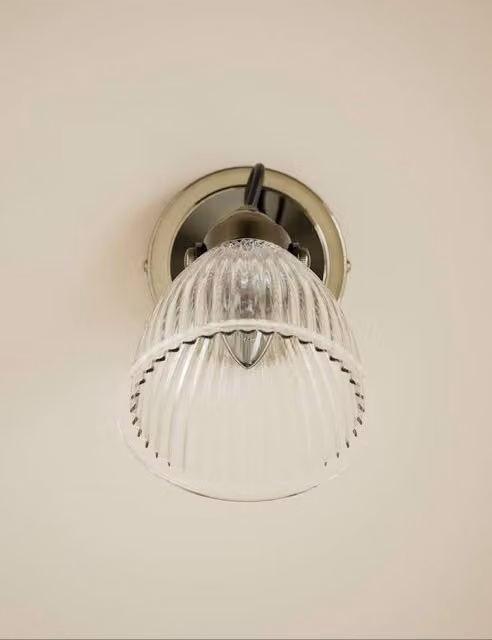 M&S Florence Adjustable Wall Light in Gold/Brass Metal and Glass