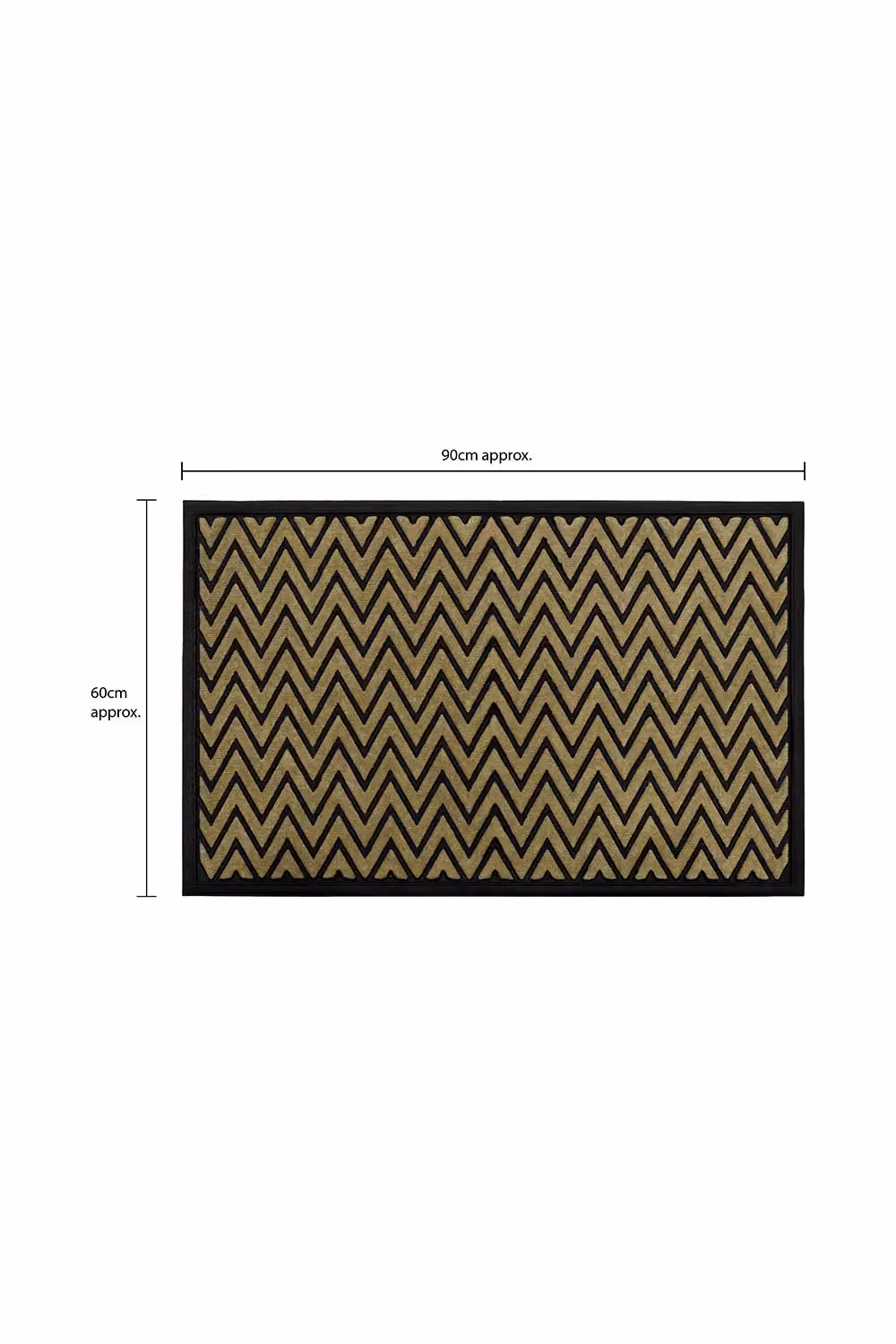 JVL Vienna Rubber Backed Scraper Doormat in Beige and Sand, W/D/H: 90 x 60 x 0.3 cm – 4