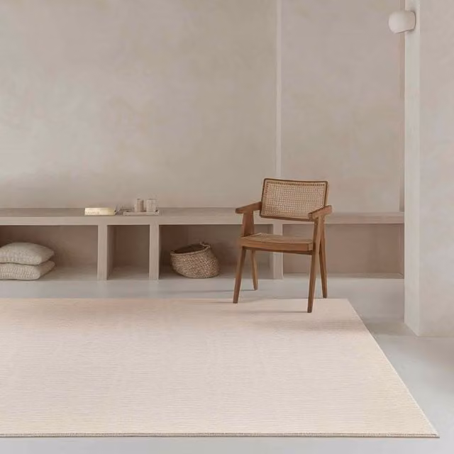 The Rug Shop UK Modern Abstract Wool Area Rug in Beige, W: 135 cm, L: 200 cm – 1