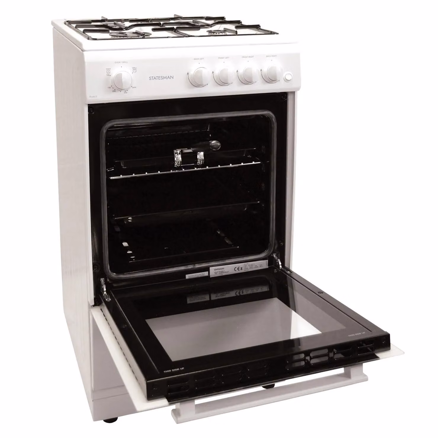 Statesman Single Cavity Freestanding Gas Cooker with Convection in White – 2