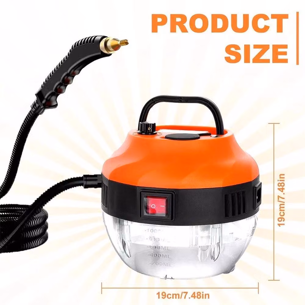 FLAVORA Portable Handheld Steam Cleaner Mop in Orange with Extension Pole – 2