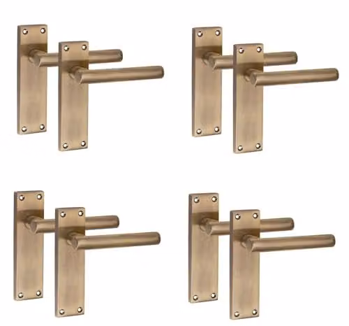 Golden Grace Victorian T-Bar Scroll Door Handles in Antique Brass, 4 Pairs – 1