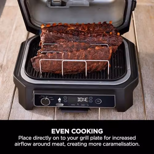 Ninja Woodfire XL Rib Rack in Silver for Grilling up to 4 Full Racks of Ribs – 3