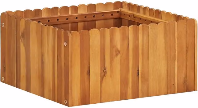 Berkfield Home Garden Raised Bed in Brown Solid Acacia Wood, W/D/H: 50 x 50 x 25 cm – 1
