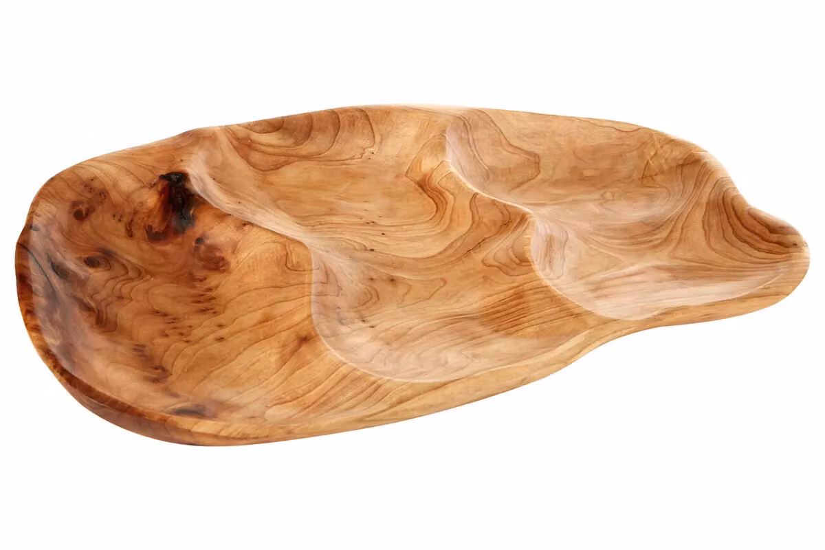 Orsina Kora 3 Compartment Serving Tray in Brown Solid Natural Cedarwood – 2