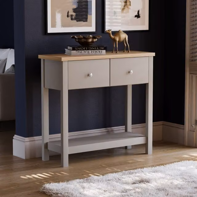 Vida Designs Arlington 2 Drawer Console Table in Grey