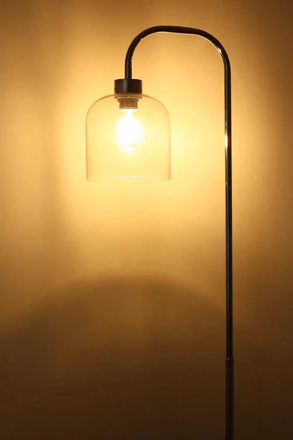 Living and Home Modern Chrome Floor Lamp in Silver with Transparent Glass – 4