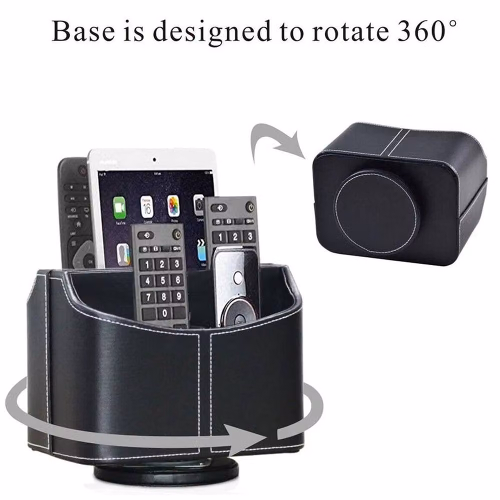KORVIXA 5 Grid TV Remote Control Holder Table Storage Box in Black – 4