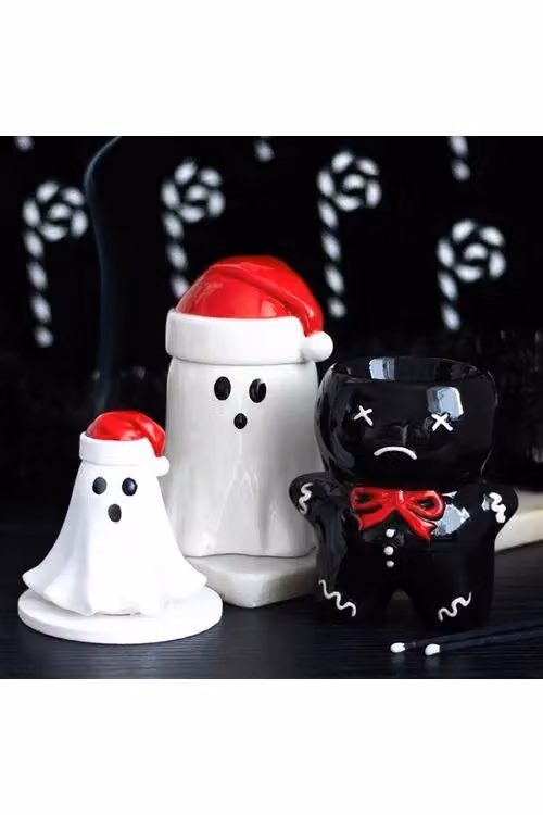 KDMD Ghost with Santa Hat Ceramic Oil Burner and Wax Warmer, White – 3