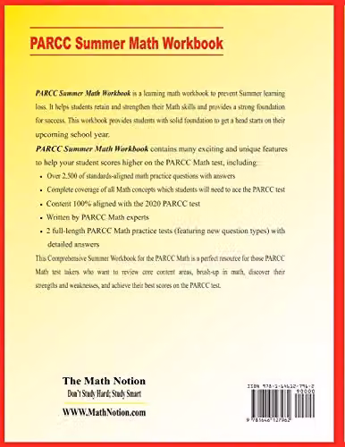 Math Notion PARCC Grade 7 Summer Math Workbook with Two Complete Practice Tests – 2
