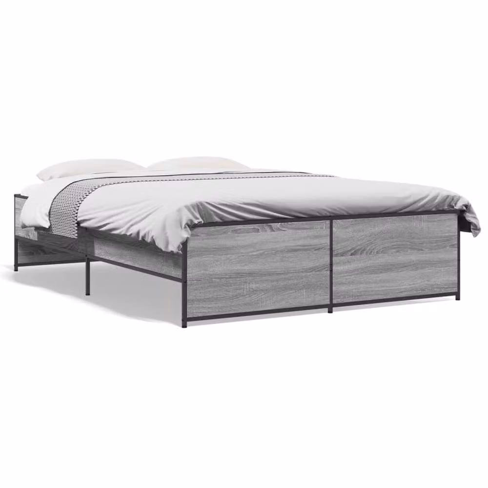 Berkfield Home Modern Grey Bed Frame W/D/H: 140 x 190 x 40.5 cm – 3