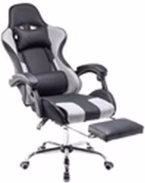 EONLION Black PU Leather Ergonomic Gaming Chair with Headrest and Armrests for Home Office and PC Desk Use