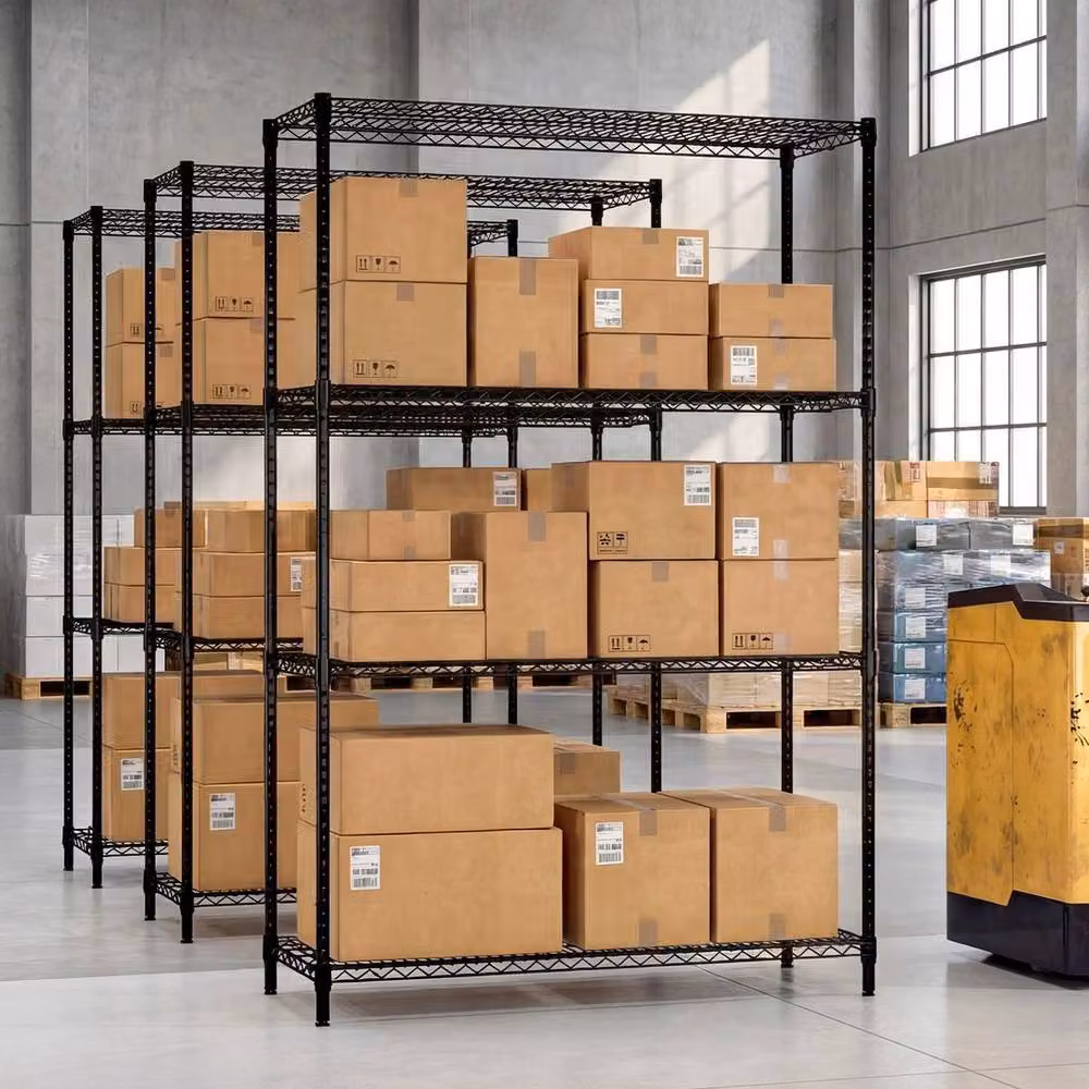 Kelvenix 4-Tier Adjustable Metal Storage Shelving Unit in Black – 3