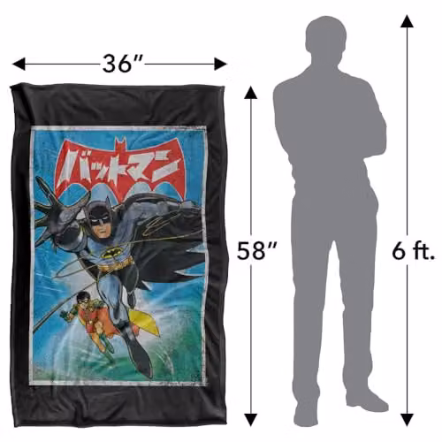 Warner Bros. Batman Robin Kanji Painted Super Soft Fleece Throw Blanket, Multicolour, W/D/H: 91 x 147 cm – 4