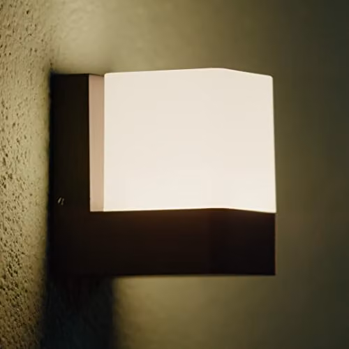 Netlighting Forlight Opalo Modern Black LED Outdoor Wall Lamp with Warm White 3000K Light, IP44 Rated – 6