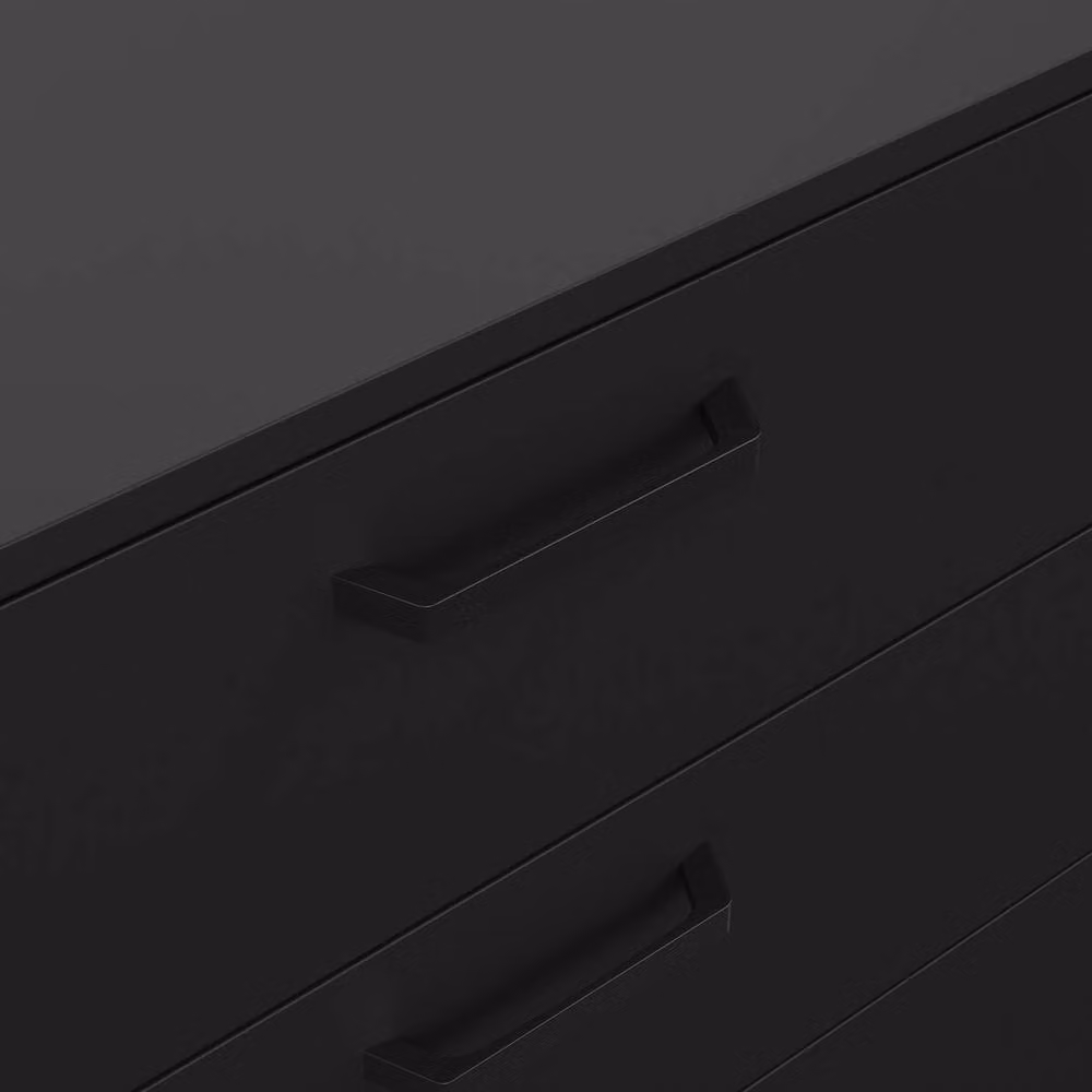 CALICOSY BORA 3-Drawer Chest in Matte Black with Metal Legs, Width: 99 cm – 3