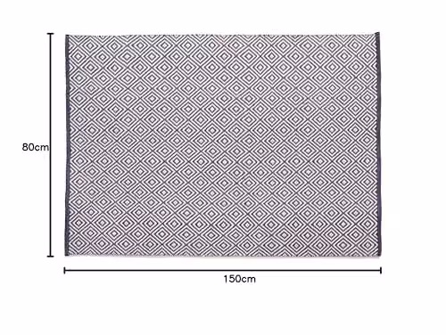 Rugs Direct Woven Hug Rug Door Mat Runner in Diamond Navy, W: 80 cm x L: 150 cm – 2
