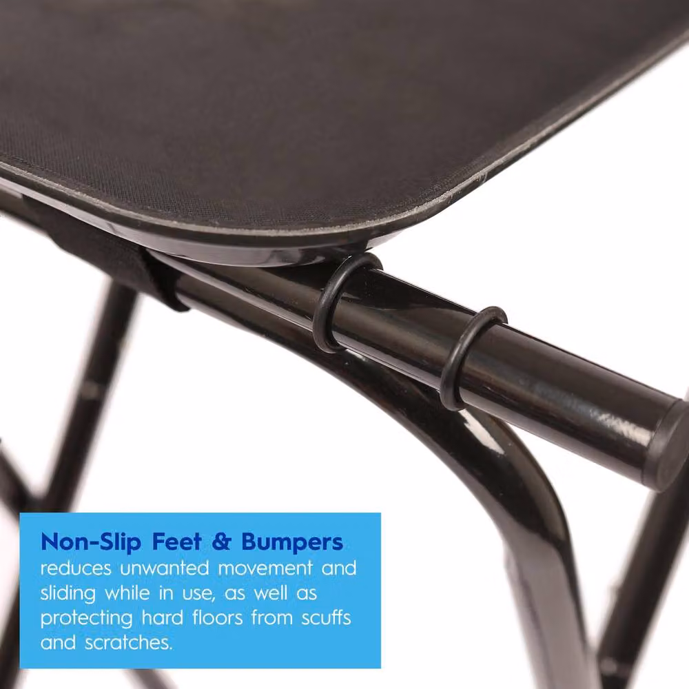 Harbour Housewares Metal Folding Freestanding Serving Tray Stand with Anti-Slip Feature in Black – 4