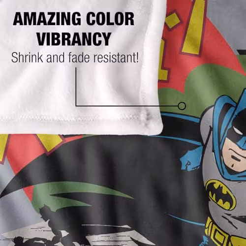 Warner Bros. Batman Robin Kanji Super Soft Fleece Throw Blanket, Multicolour, W x D: 152.4 x 152.4 cm – 3