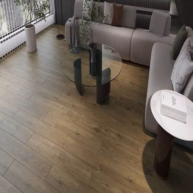 AGT EfftPre Wood Effect Click Laminate Flooring in Walnut Brown