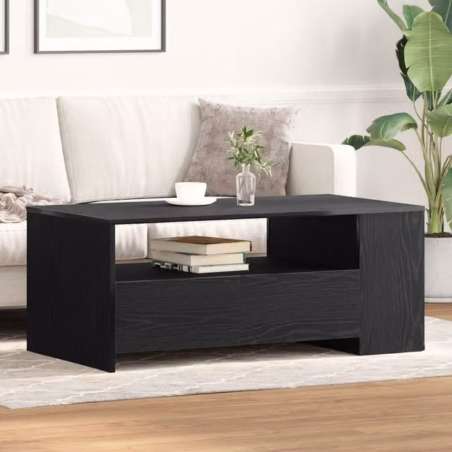 Berkfield Home Black Oak Coffee Table, W/D/H: 102 x 55 x 43.5 cm