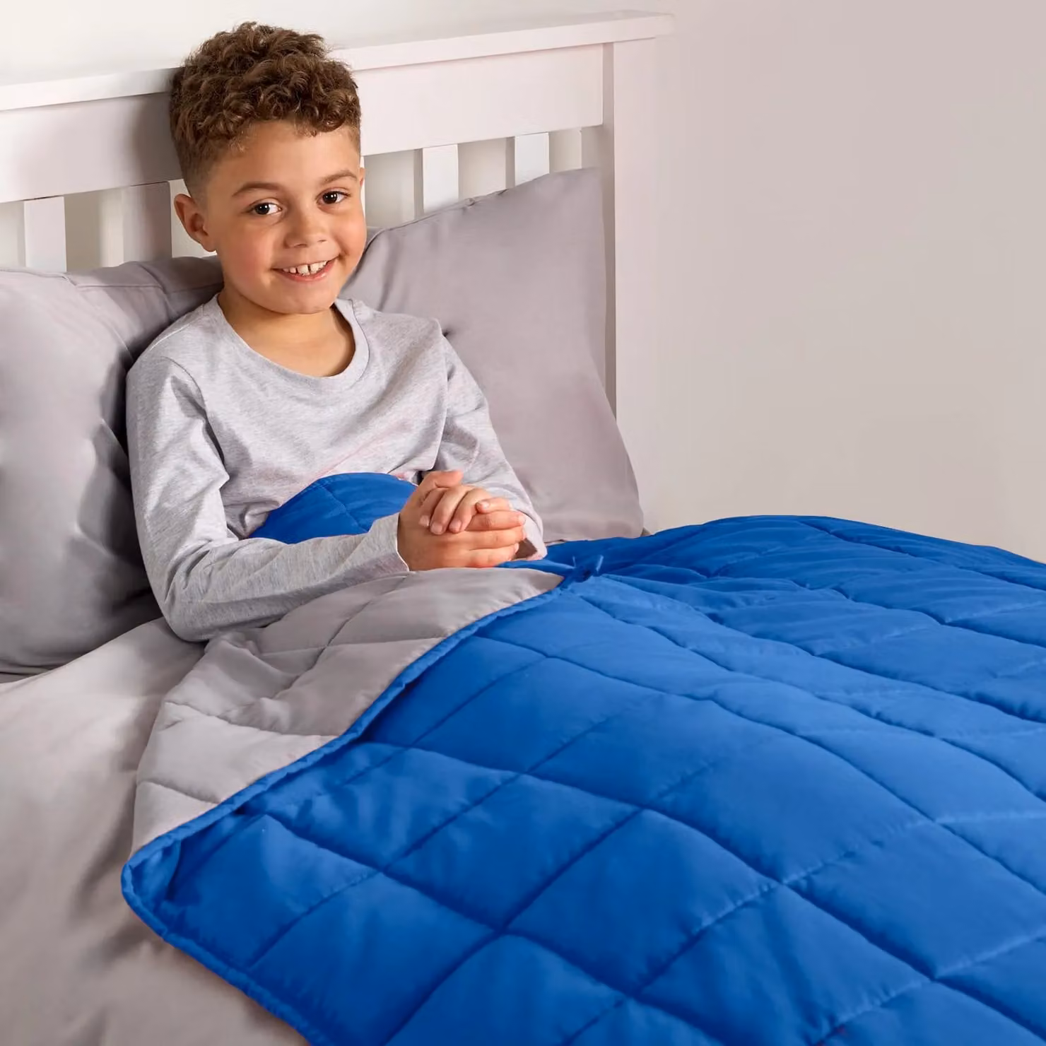 OHS Kids Reversible Weighted Sensory Sleep Throw for Children, Blue, W: 100 cm, D: 150 cm – 2