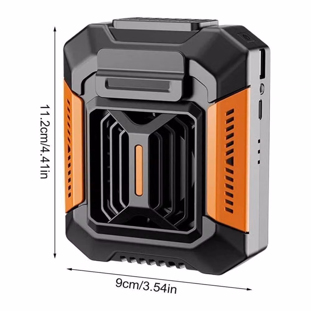 FLAVORA Portable Waist Clip Fan with 4000mAh Battery and 3 Speeds in Black – 2