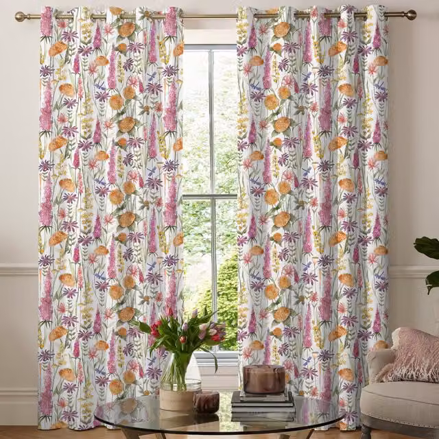 Voyage Maison Florabunda Made to Measure Blackout Curtain in Russett Linen with Eyelets