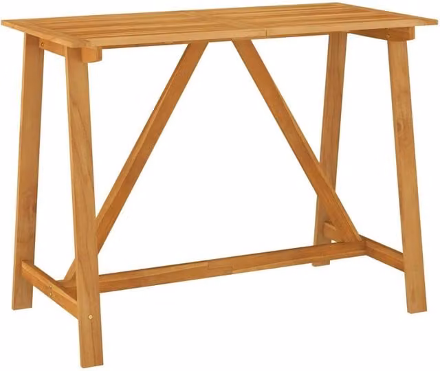 Berkfield Home Rustic Brown Solid Acacia Wood Garden Bar Table W/D/H: 140 x 70 x 104 cm