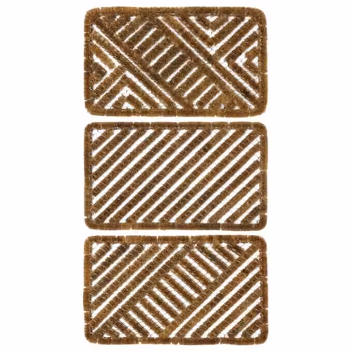 JVL Boston Brown Coir and Galvanised Steel Scraper Door Mat, W: 39.0 cm, D: 60.0 cm, H: 0.1 cm – 4