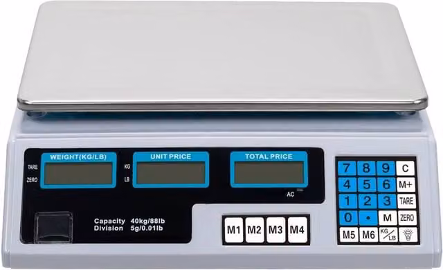 Kelvenix White Digital Electronic Valuation Scale with 40 kg Capacity – 1