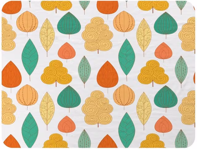 Benjamin Tate Design Floral Fleece Decorative Leaves Blanket in Orange, Beige and Multicolour, W/H: 120 x 150 cm – 2